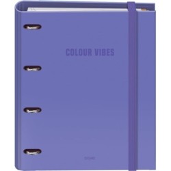 Dohe Color Vibes Classeur avec 4 anneaux mixtes de 35 mm, recharge 100 feuilles, grille de 5 mm - Format A4 - Fermeture en
