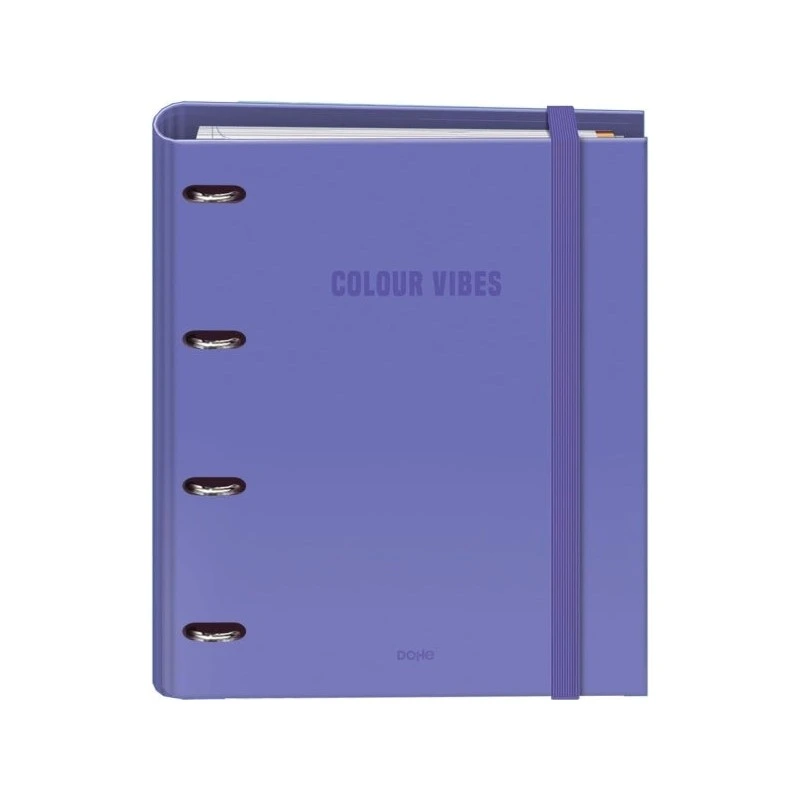Dohe Color Vibes Classeur avec 4 anneaux mixtes de 35 mm, recharge 100 feuilles, grille de 5 mm - Format A4 - Fermeture en