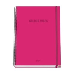 Caderno espiral Dohe Color Vives A4 100 folhas microperfuradas grade de 5 mm - papelão forrado com capa dura - fecho de