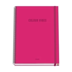 Dohe Color Vives Cahier à Spirale A4 100 Feuilles Microperforées Grille 5mm - Couverture Rigide Carton Ligné - Fermeture