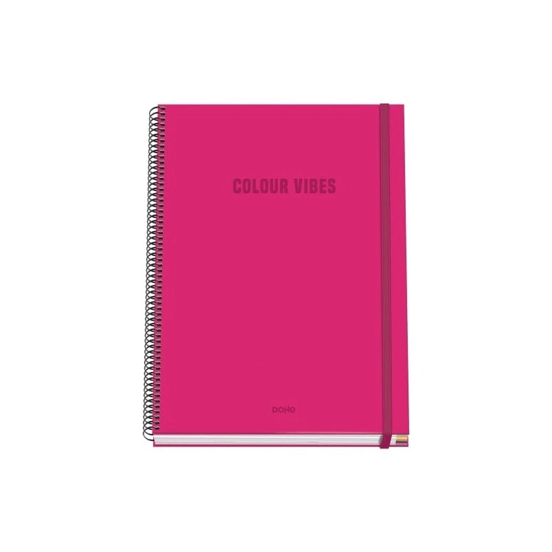 Caderno espiral Dohe Color Vives A4 100 folhas microperfuradas grade de 5 mm - papelão forrado com capa dura - fecho de