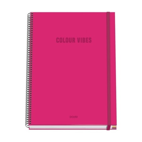 Dohe Color Vives Cahier à Spirale A4 100 Feuilles Microperforées Grille 5mm - Couverture Rigide Carton Ligné - Fermeture