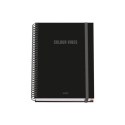 Dohe Color Vives Cahier à spirale A5 100 feuilles quadrillage 5 mm - Couverture rigide imprimée en couleur et laminé brillant