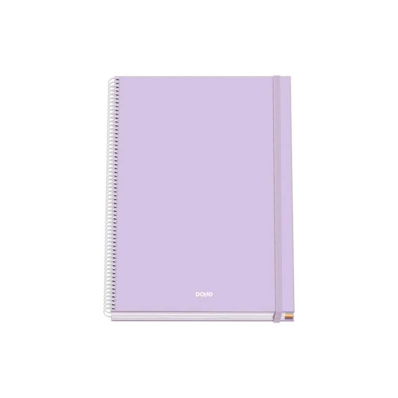Dohe Serenity Spiral Notebook A4 100 Microperforated Sheets 5mm Grid - Hard Cover Lined Cardboard - Rubber Closure - Color