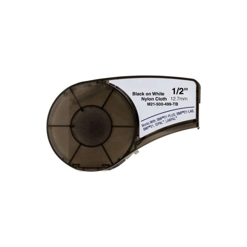 Brady M21-500-499-TB Fita de Etiquetas Genéricas de Nylon - Texto Preto sobre fundo branco - Largura 12.7mm x 4.9 metros - 500