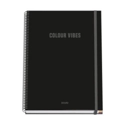Dohe Colour Vives Cuaderno Espiral A4 100 Hojas Microperforadas Cuadricula 5mm - Tapa Dura Carton Forrado - Cierre de Goma