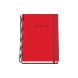 Dohe Colour Vives Cuaderno Espiral A5 100 Hojas Cuadricula 5mm - Tapa Dura Impresa a todo Color y Plastificada en Brillo
