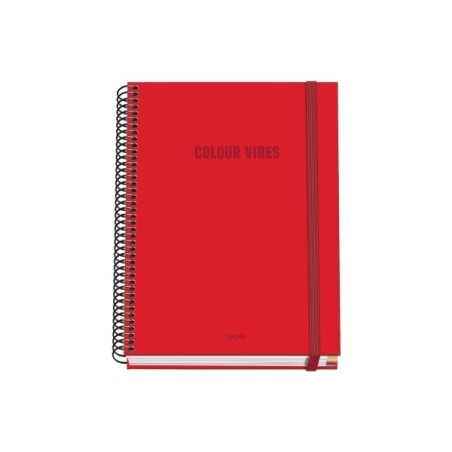 Dohe Colour Vives Cuaderno Espiral A5 100 Hojas Cuadricula 5mm - Tapa Dura Impresa a todo Color y Plastificada en Brillo