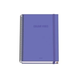 Dohe Color Vives Spiral Notebook A5 100 Sheets 5mm Grid - Hard Cover Printed in Full Color and Glossy Laminated - Color Bands