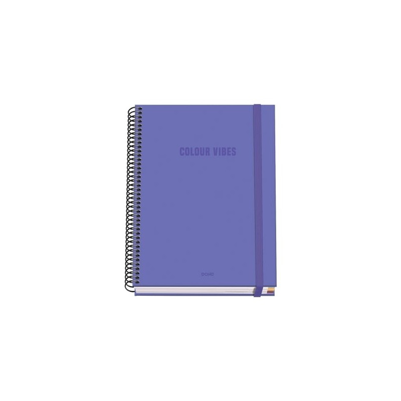 Dohe Color Vives Cahier à Spirale A5 100 Feuilles Grille 5 mm - Couverture Rigide Imprimée en Couleur et Laminé Brillant