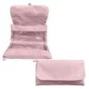 Estojo duplo Dohe Serenity - aba com bolso interno - zíper - janelas transparentes - poliéster - 22x11x6cm - cor rosa