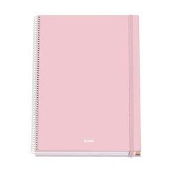 Dohe Cahier à Spirale Sérénité A4 100 Feuilles Microperforées Grille 5mm - Couverture Rigide Carton Ligné - Fermeture