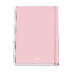 Dohe Serenity Spiral Notebook A4 100 Microperforated Sheets 5mm Grid - Hard Cover Lined Cardboard - Rubber Closure - Color