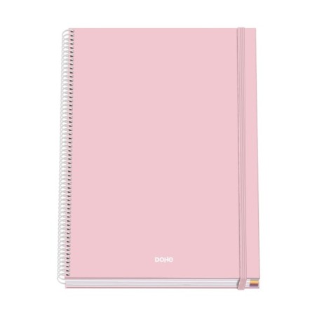Dohe Cahier à Spirale Sérénité A4 100 Feuilles Microperforées Grille 5mm - Couverture Rigide Carton Ligné - Fermeture