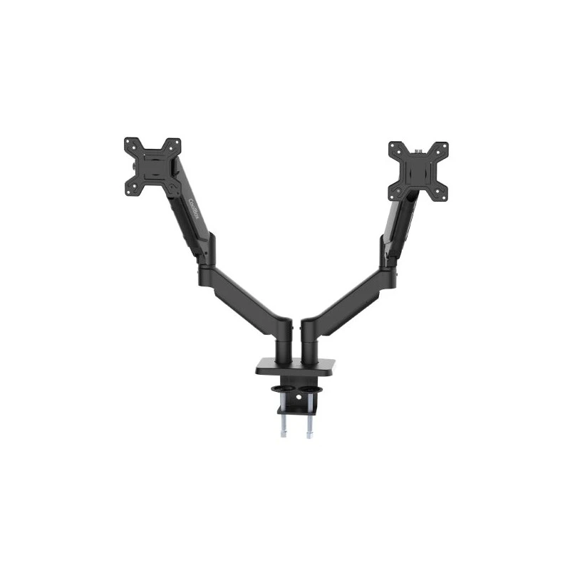 Coolbox M02D Soporte de Mesa con Brazos Articulados para 2 Monitores Hasta 32" - Giratorio e Inclinable - Piston de Gas - Peso