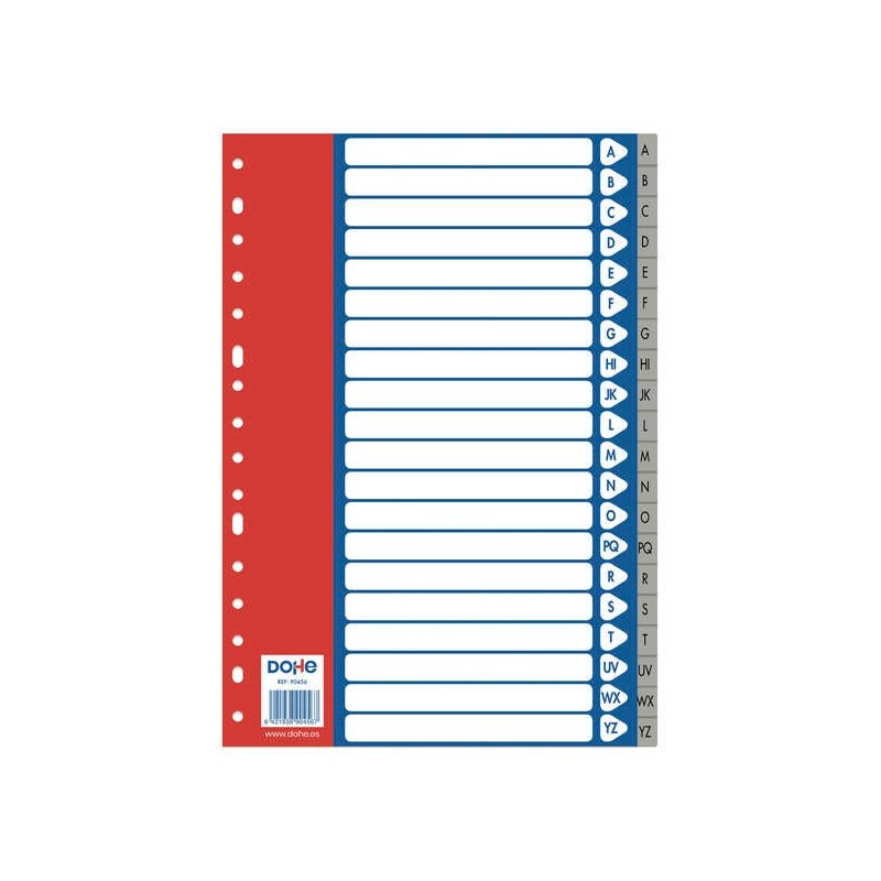 Dohe Intercalaires pour classeurs et dossiers à anneaux A-Z Format folio 120 microns – 20 positions – Multi-perforations 16