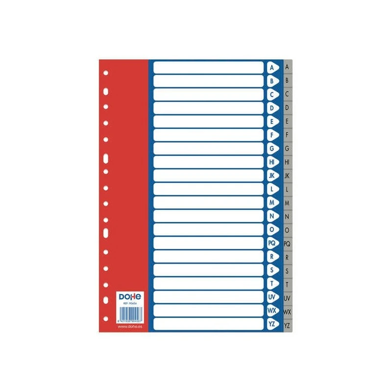 Dohe Intercalaires pour classeurs et dossiers à anneaux A-Z Format folio 120 microns – 20 positions – Multi-perforations 16