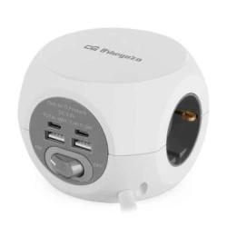 Orbegozo EN 4000 - Plugue 7 em 1 com tomadas de aterramento e conexões USB-C - Compacto e seguro - Ideal para viagens - Cabo de