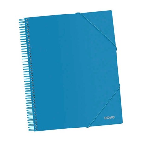 Dohe Carpeta con 40 Fundas Tamaño A4 - Tapa de Polipropileno Opaco de 800 Micras - Fundas Transparentes de 80 Micras - Espiral