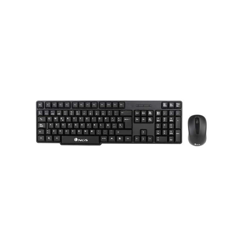 Kit NGS Euphoria Pack Clavier Sans Fil USB + Souris Sans Fil USB 1200dpi 3 Boutons - Utilisation Ambidextre