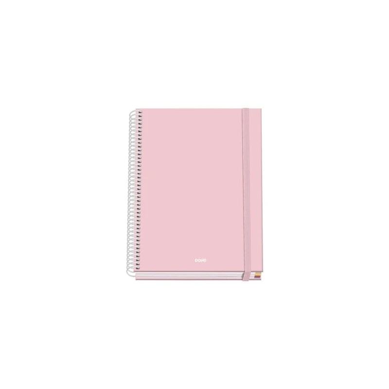 Caderno espiral Dohe Serenity A5 100 folhas grade de 5 mm - capa dura impressa em cores e laminado brilhante - faixas coloridas
