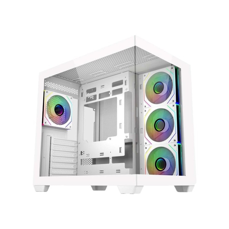 Cooler Master Elite 681 ATX/MicroATX/Mini-ITX Mid-Tower Case - 4 120mm RGB Fans - Panoramic View - Dual Camera - Audio