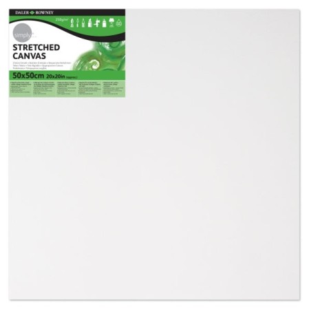 Daler Rowney Simply Bastidor Entelado - 50x50cm - Imprimacion Triple - Grano Medio - 100% Algodon sin Acido - 250g - Color