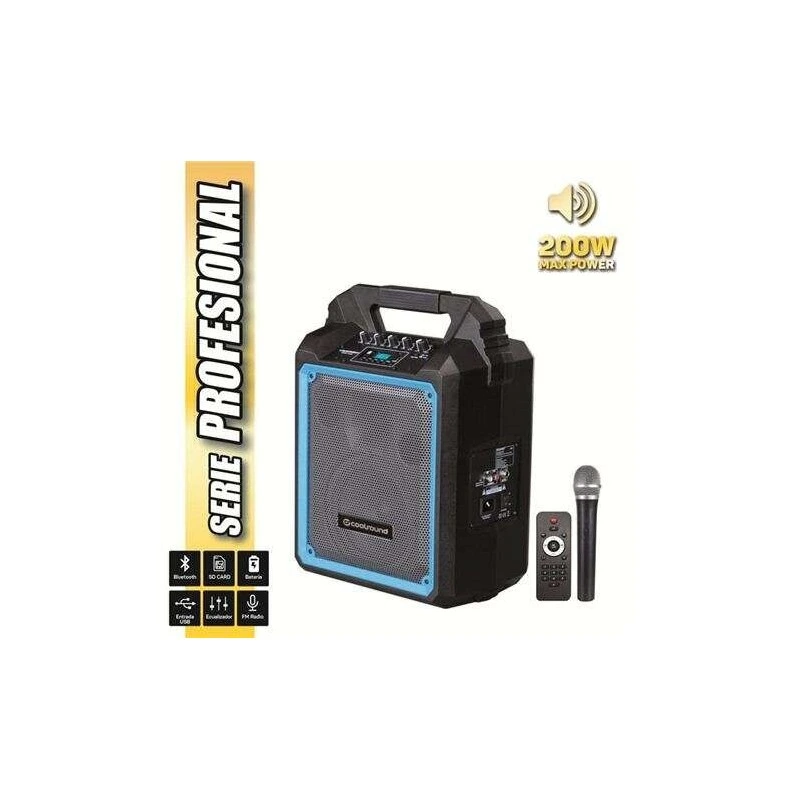 Coolsound Pro 200 Self-Powered Bluetooth Speaker 200W 6,5" 60W RMS with Battery - USB, SD, 6,3mm Jack Mic Input - 1 Pro Cool