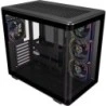 Caixa torre média Cooler Master Elite 600 ATX/MicroATX/Mini-ITX - 4 ventoinhas RGB de 120 mm - Vista panorâmica - Câmara