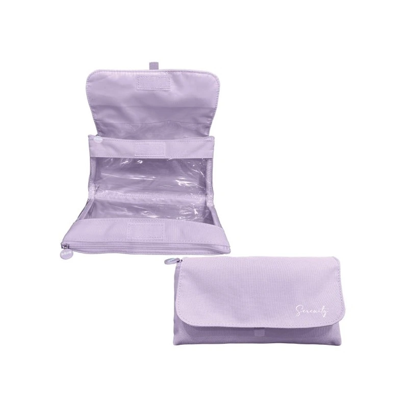 Dohe Serenity Portatodo Doble - Solapa con Bolsillo Interior - Cremallera - Ventanas Transparentes - Poliester - 22x11x6cm
