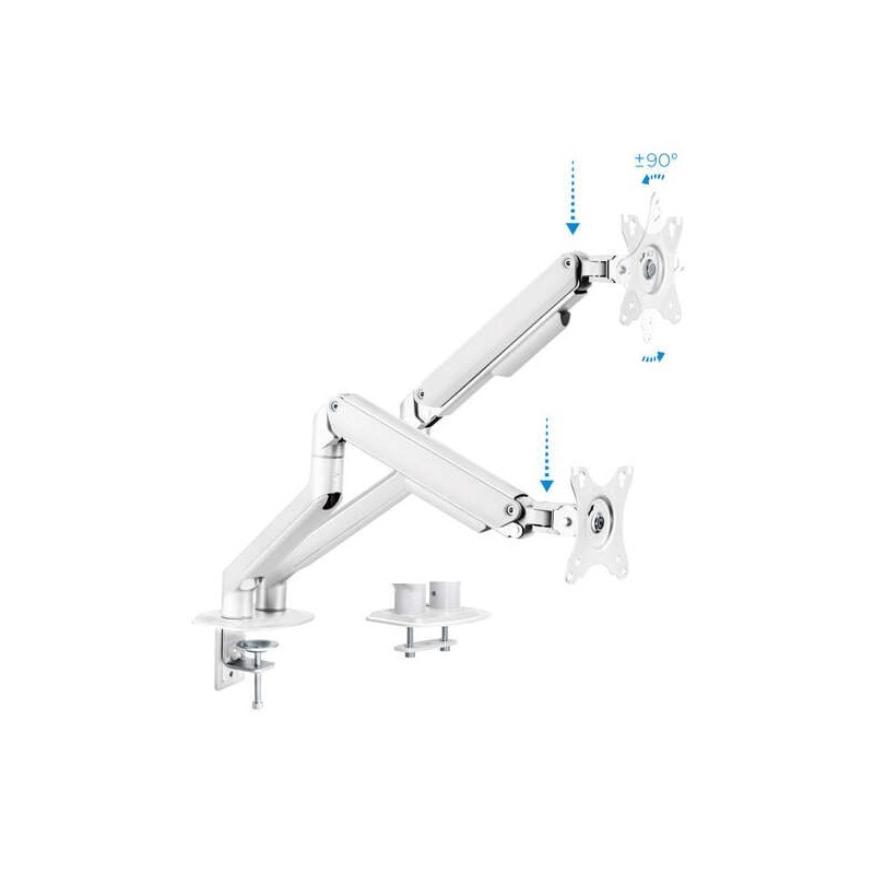 Tooq Swivel Tilt Table Table Support 2 Arms 17-32" - White Color