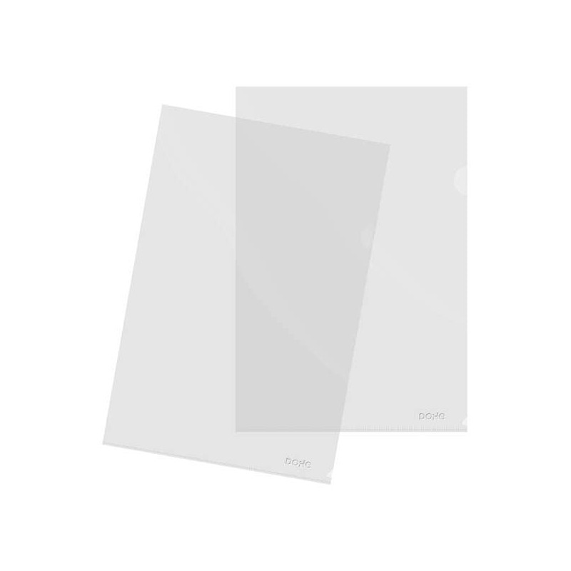 Dohe Boite de 100 Dossiers Format Folio avec Ongle - Finition Verre Polypropylène Transparent