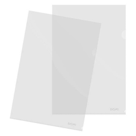 Dohe Box of 100 Folio Size Dossiers with Fingernail - Transparent Polypropylene Glass Finish