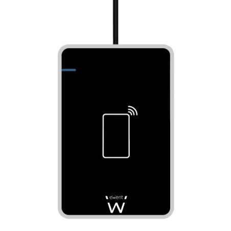 Ewent DNIe and NFC Smart Card Readers - 0,6m Cable - Contactless - Black Color