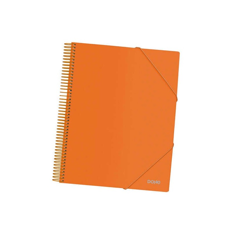 Dohe Carpeta con 40 Fundas Tamaño A4 - Tapa de Polipropileno Opaco de 800 Micras - Fundas Transparentes de 80 Micras - Espiral