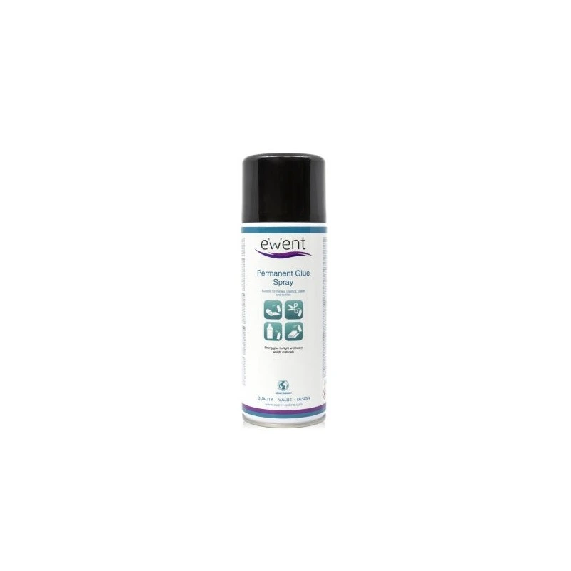 Ewent Permanent Glue Spray - Fast Drying - 395gr - Transparent Color