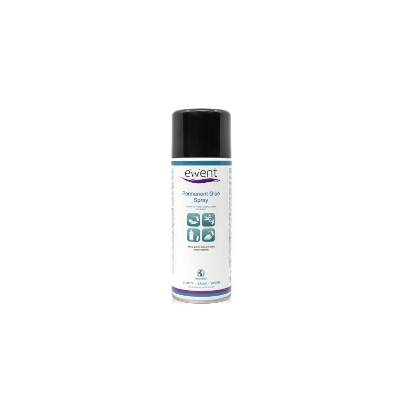 Spray Colle Permanente Ewent - Séchage Rapide - 395gr - Couleur Transparente