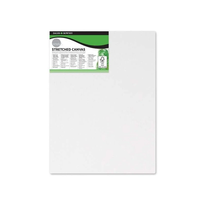 Daler Rowney Simply Bastidor Entelado 18x24cm - Imprimacion Triple - Grano Medio - 100% Algodon sin Acido - 250g