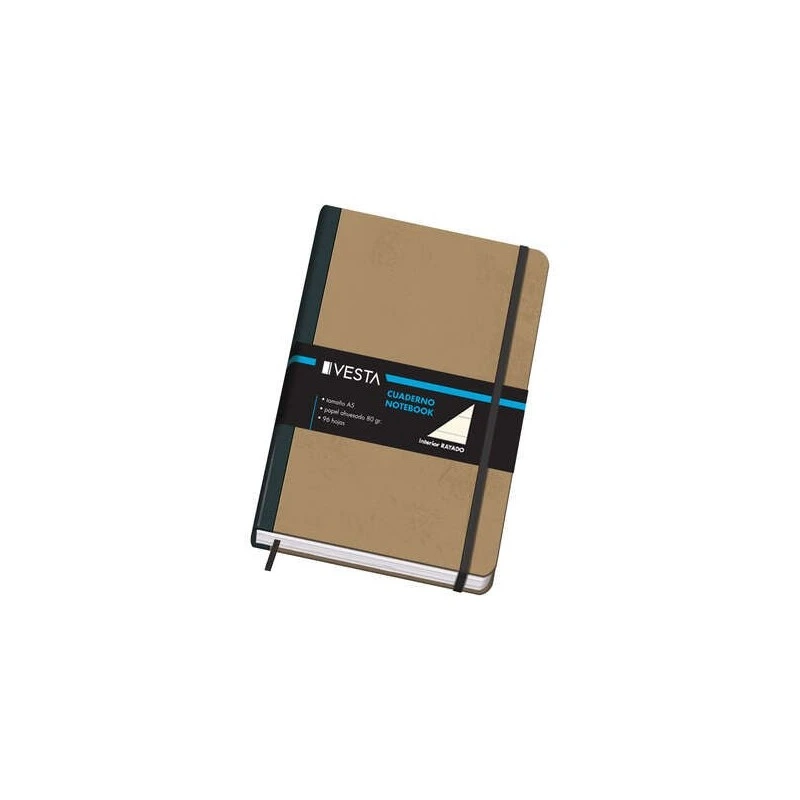Dohe Cuaderno Cartone con Puntas Redondeadas - 96 Hojas de Papel Ahuesado de 80gr - Tapa en Tres Piezas con Lomera de Tela