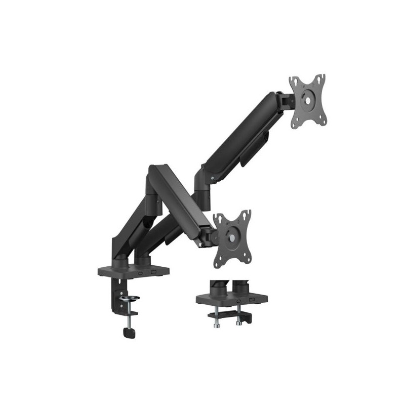 Aisens Soporte de Mesa ECO Contrapeso Giratorio e Inclinable para Monitor/TV 9kg (3 Pivotes - 2 Brazos) de 17-32 - Color Negro