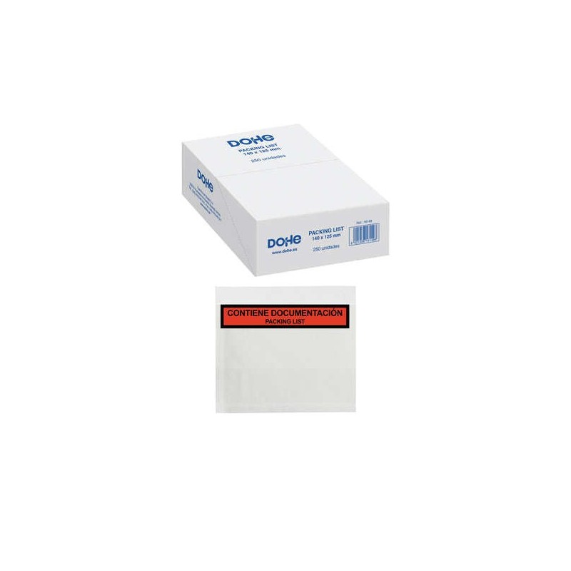 Caixa Dohe com 250 Envelopes Autoadesivos 140x125mm - Para Envio de Documentos - Lista de Embalagem de Envio Especial