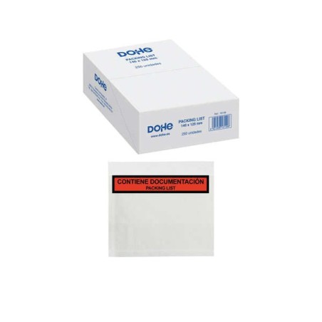 Dohe Boîte de 250 enveloppes autocollantes 140x125 mm - Pour envoi de documents - Liste de colisage spéciale expédition
