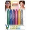 Alpino Fiesta Face Stick Metallic Pack with 6 Facial Paint Sticks - Rotating Retractable System - Washes with Water