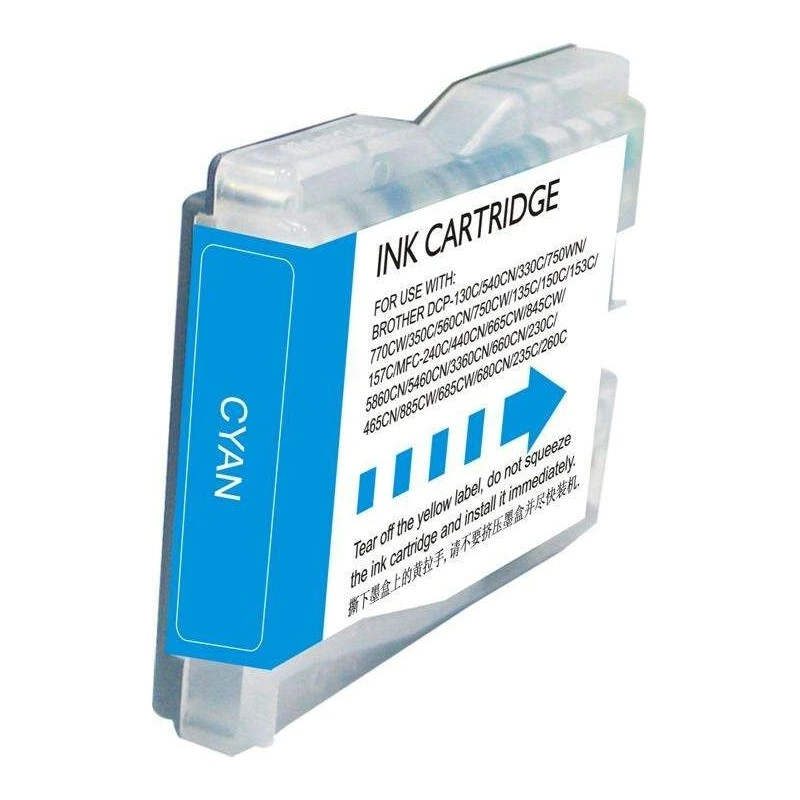 Brother LC1000XL/LC970XL Cyan Cartouche d'encre Générique - Remplace LC1000C/LC970C