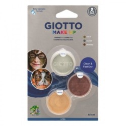 Giotto Make Up Metallic Pack with 3 Facial Makeups - Washes with Water - Dermatologically Tested - Assorted Metallic Colors