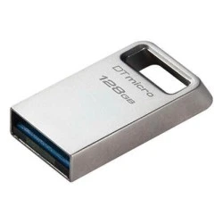 Kingston DataTraveler Micro Memoria USB 128GB - USB 3.2 Gen 1 - Ultracompacta y Ligera - Enganche para Llavero - Cuerpo