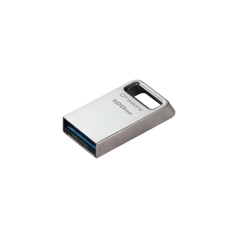 Kingston DataTraveler Micro Memoria USB 128GB - USB 3.2 Gen 1 - Ultracompacta y Ligera - Enganche para Llavero - Cuerpo