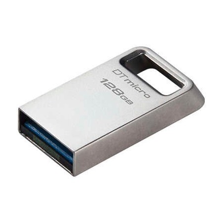 Kingston DataTraveler Micro Memoria USB 128GB - USB 3.2 Gen 1 - Ultracompacta y Ligera - Enganche para Llavero - Cuerpo
