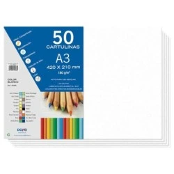 Dohe Pack de 50 Cartons A3 de 180gr - Au PH Neutre - Sans Chlore Élémentaire - Coloris Blanc