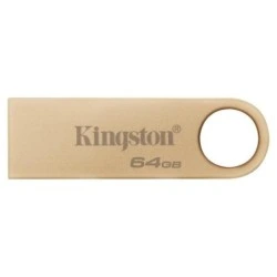 Kingston DataTraveler SE9 G3 USB-A 3.2 Gen 1 64 GB de memória - leitura de 220 MB/s - design metálico - cor dourada (pen USB)